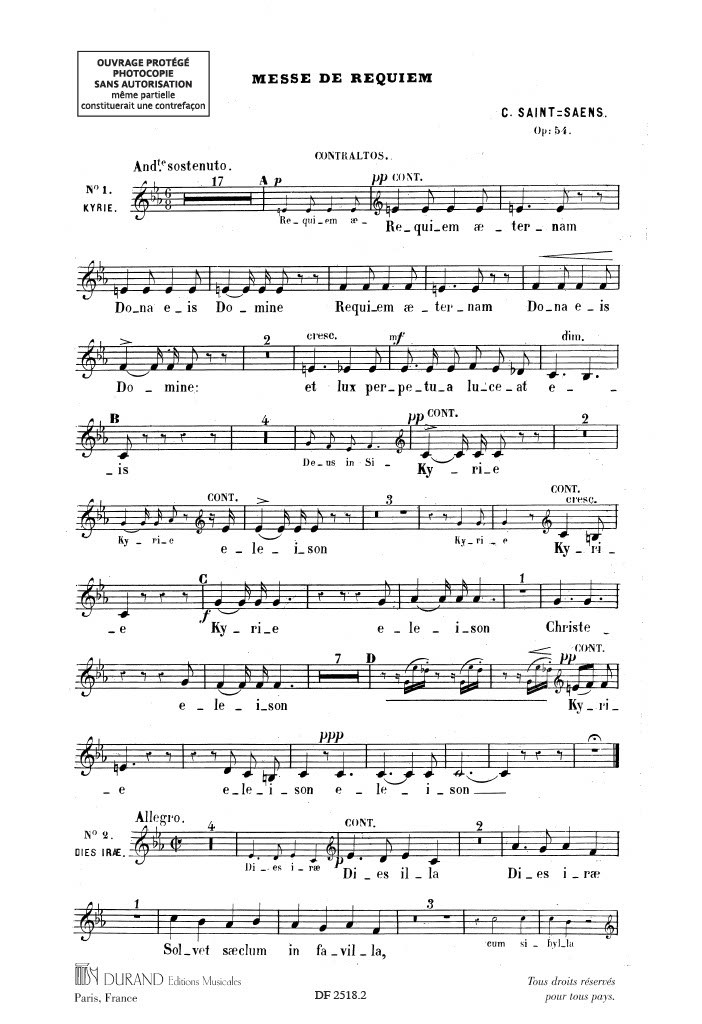 Messe De Requiem Choeurs Contraltos